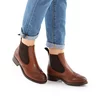 Ghete damă casual din piele naturală,Leofex -262 Cognac Box