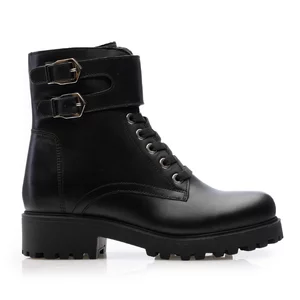 Ghete dama din piele naturala, Leofex -  279 Negru Box