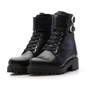 Ghete dama din piele naturala, Leofex -  279 Negru Box