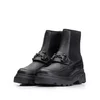 Ghete damă din piele naturală, Leofex - 325-1 Negru Box