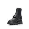 Ghete damă din piele naturală, Leofex - 325-1 Negru Box