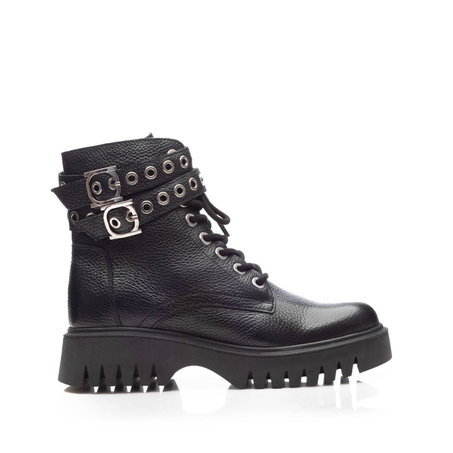 Poze Ghete damă din piele naturală, Leofex - 429-1 Negru Box Presat