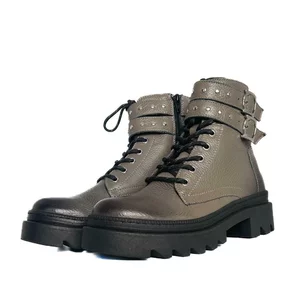 Ghete damă din piele naturală, Leofex  - 430 Taupe Box
