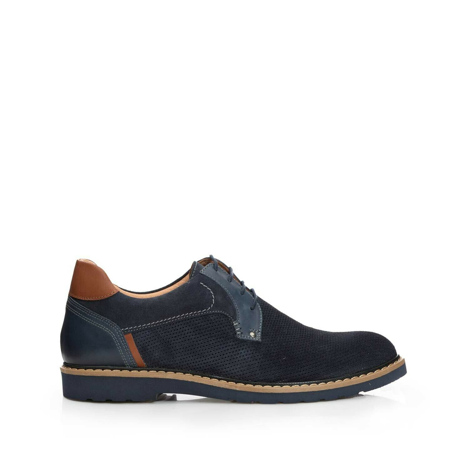 Pantofi casual barbati din piele naturala Leofex- 590 Blue velur