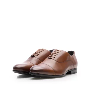 Pantofi barbati eleganti din piele naturala - 890-1 Cognac Box