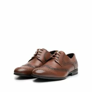 Pantofi barbati eleganti din piele naturala Leofex- 538-2 Cognac Box