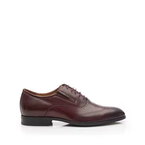 Pantofi bărbaţi eleganţi din piele naturală, Leofex - 581 Vişiniu Box