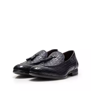 Pantofi barbati eleganti din piele naturala Leofex - 588 Blue Box Presat