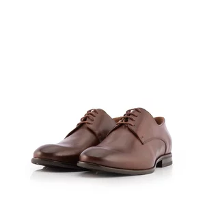 Pantofi bărbați eleganți din piele naturală, Leofex - 898 Red wood Box