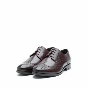 Pantofi barbati eleganti din piele naturala Leofex-977 Mogano Box