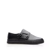 Pantofi casual bărbați cu catarame din piele naturală, Leofex -  648 Negru box