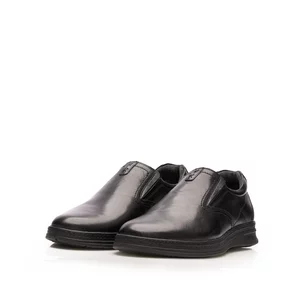 Pantofi casual bărbați din piele naturală, Leofex - 524 Negru Box