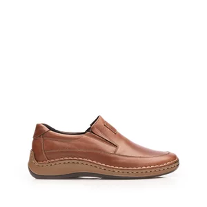 Pantofi casual bărbați din piele naturală, Leofex - 525 Cognac Box