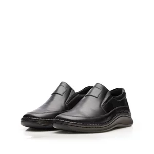 Pantofi casual bărbați din piele naturală, Leofex - 525 Negru Box