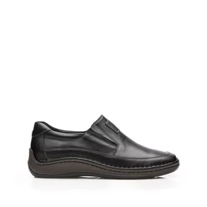 Pantofi casual bărbați din piele naturală, Leofex - 525 Negru Box