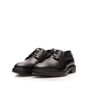 Pantofi casual bărbați din piele naturală, Leofex - 530 Negru Box