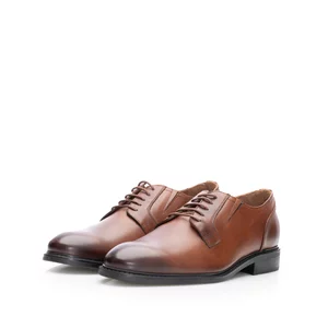 Pantofi casual bărbați din piele naturală, Leofex - 531 Cognac Box
