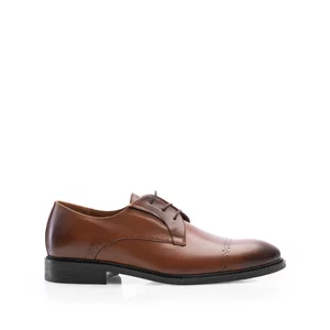 Pantofi casual bărbați din piele naturală, Leofex - 550 Cognac Box