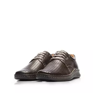 Pantofi casual barbati din piele naturala,Leofex-594 Antracit Box