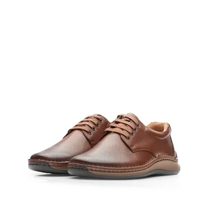 Pantofi casual bărbați din piele naturală,Leofex - 594 Cognac Box Presat
