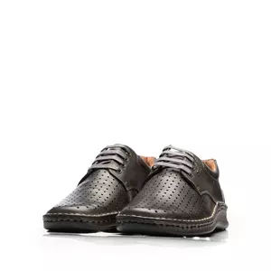 Pantofi casual barbati din piele naturala,Leofex - 594 Kaki box