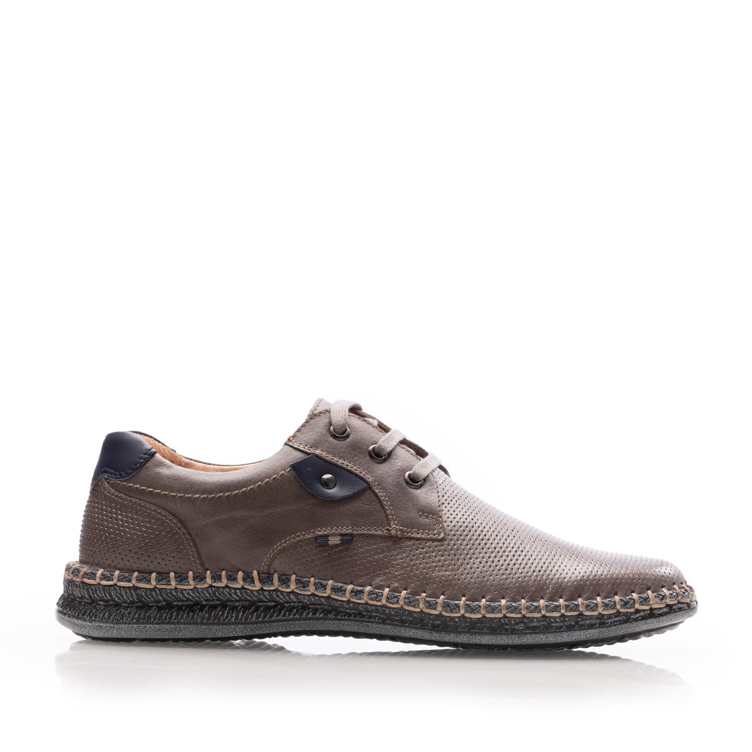Pantofi casual barbati din piele naturala, Leofex - 597 Gri Box