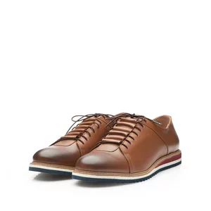 Pantofi casual barbati din piele naturala Leofex- 599 Cognac Box