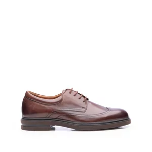Pantofi casual bărbați din piele naturală Leofex - 657 Red Wood Box