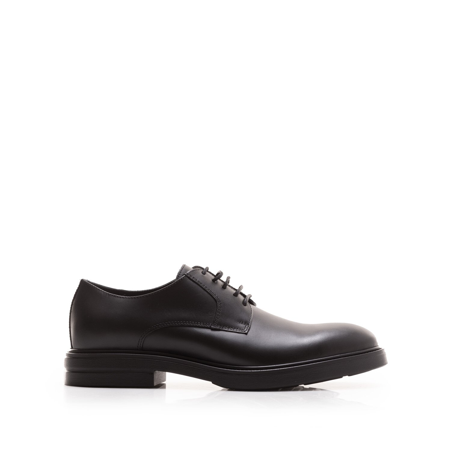 Pantofi casual bărbați din piele naturală, Leofex - 660 Negru Box