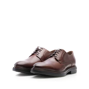 Pantofi casual bărbați din piele naturală, Leofex - 660 Red Wood Box
