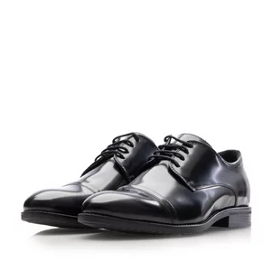 Pantofi casual bărbați din piele naturală Leofex - 665 Negru Florantic