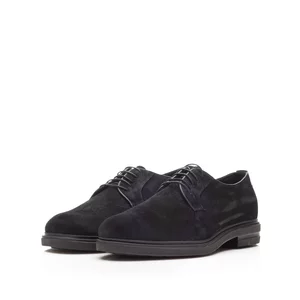Pantofi casual bărbați din piele naturală, Leofex - 699 Negru Velur