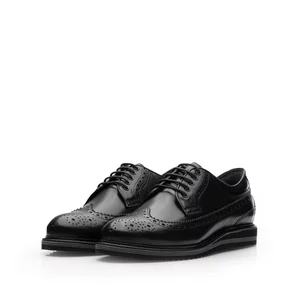 Pantofi casual bărbați din piele naturală, Leofex - 846-1 Negru Box