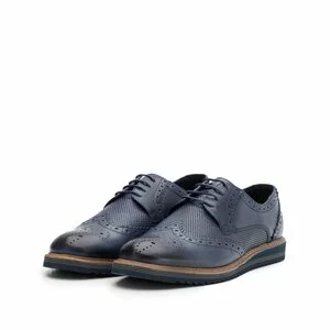 Pantofi casual barbati din piele naturala, Leofex - 846 Blue Box