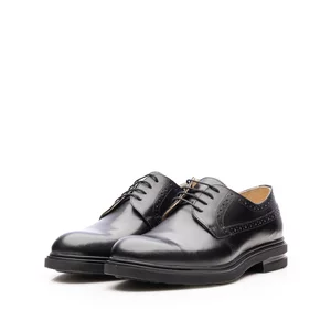 Pantofi casual bărbați din piele naturală, Leofex -  930-3 Negru Box