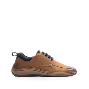  Pantofi casual bărbați din piele naturală, Leofex - 982 Cognac Nabuc