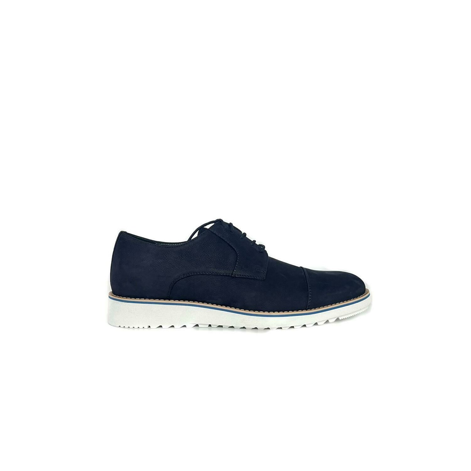Pantofi casual bărbați din piele naturală, Leofex - Mostră Vali 1 Blue Nabuc