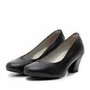 Pantofi casual cu toc dama de piele naturala - 422 negru Box Lac