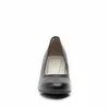 Pantofi casual cu toc dama de piele naturala - 422 negru Box Lac