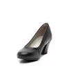 Pantofi casual cu toc dama de piele naturala - 422 negru Box Lac
