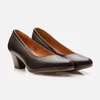  Pantofi casual cu toc dama din piele naturala - 022 maro inchis box