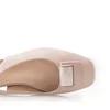 Pantofi casual cu toc damă, din piele naturală - 3508 Nude Box