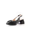Pantofi  casual cu toc damă, din piele naturală - 3509 Negru Box
