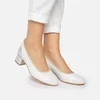 Pantofi casual cu toc damă din piele naturală, Leofex - 023 Alb Box