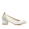 Pantofi casual cu toc dama din piele naturala, Leofex - 023 Alb Box Velur