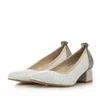 Pantofi casual cu toc dama din piele naturala, Leofex - 023 Alb Box Velur