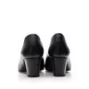 Pantofi casual cu toc damă din piele naturală, Leofex - 231-1 Negru Box