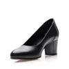 Pantofi casual cu toc damă din piele naturală, Leofex - 231-1 Negru Box