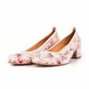 Pantofi casual cu toc damă din piele naturală, Leofex - 231 Nude Floral