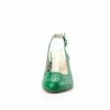 Pantofi casual cu toc damă, perforaţi si decupaţi la spate din piele naturală, Leofex - 247 verde box